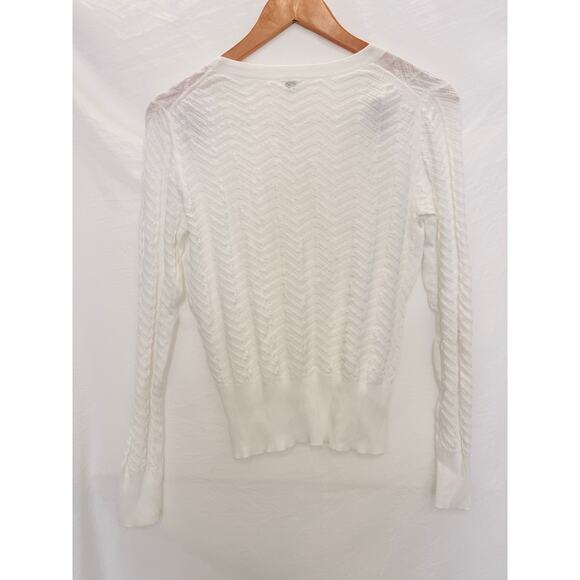 Margaret O'Leary Pullover Sweater in White Coastal Minimalist Small Fall Casual - Picture 2 of 4